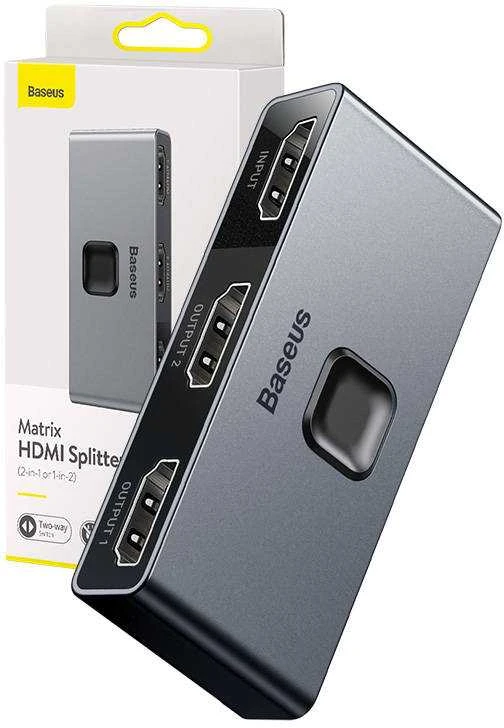 Baseus HDMI 4K dvikryptis perjungėjas (1->2 / 2->1)