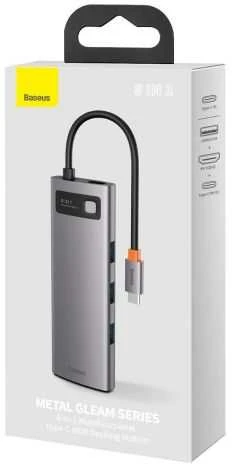 Jungčių stotelė / adapteris USB C kištukas - 8 rūšių jungtys Metal Gleam BASEUS