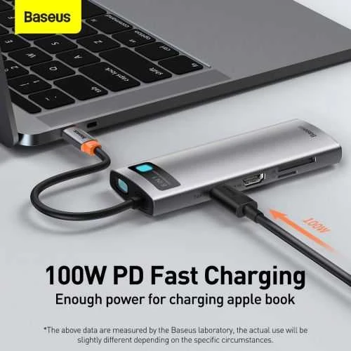 Jungčių stotelė / adapteris USB C kištukas - 8 rūšių jungtys Metal Gleam BASEUS