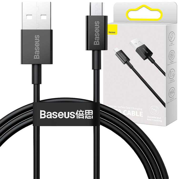 Baseus Superior Series USB – Micro USB kabelis 2A 1m – Juodas
