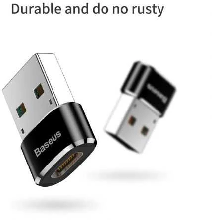 Baseus USB-C – USB-A adapteris 3A – Juodas