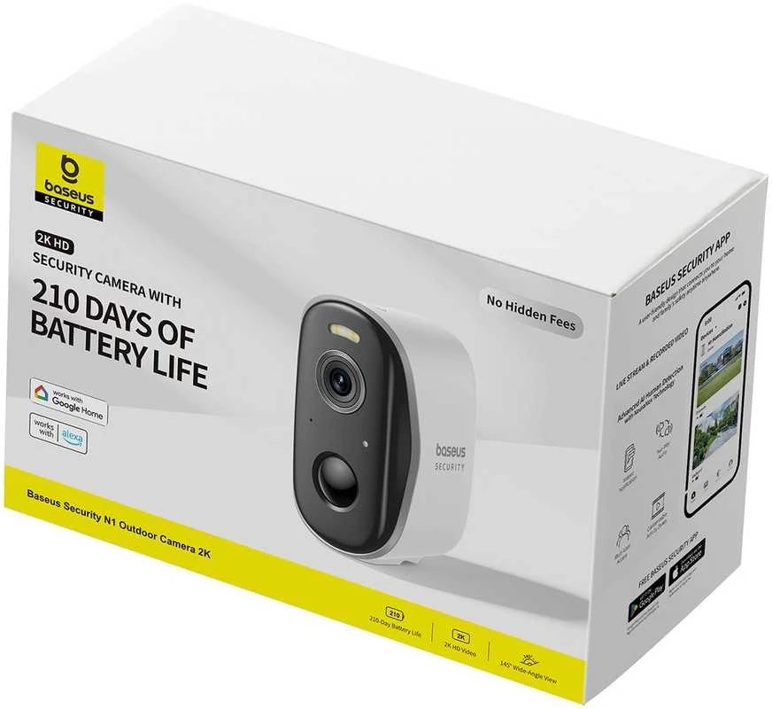 Baseus Security N1 Outdoor Camera 2K baltos spalvos