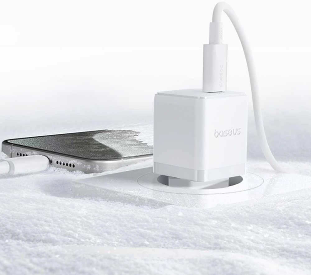 Baseus Sieninis įkroviklis Palm 20W USB-C QC3.0 PD3.0, baltas