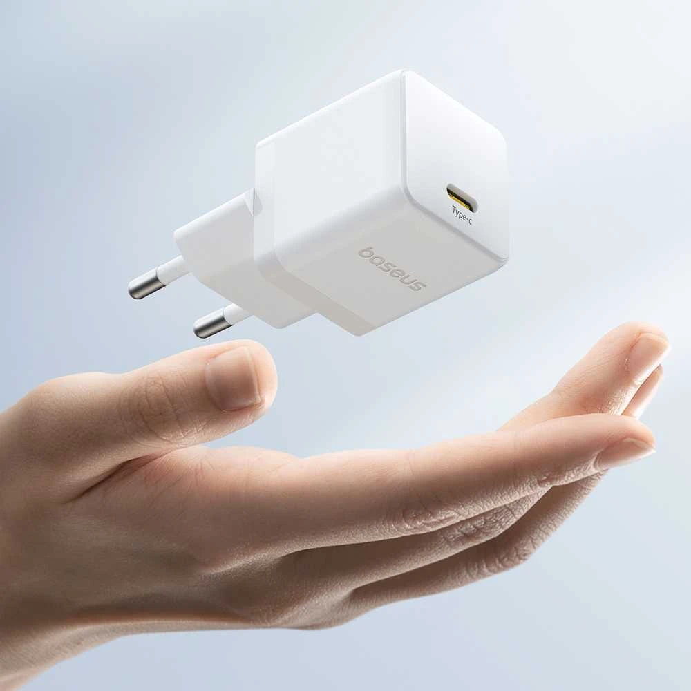 Baseus Sieninis įkroviklis Palm 20W USB-C QC3.0 PD3.0, baltas