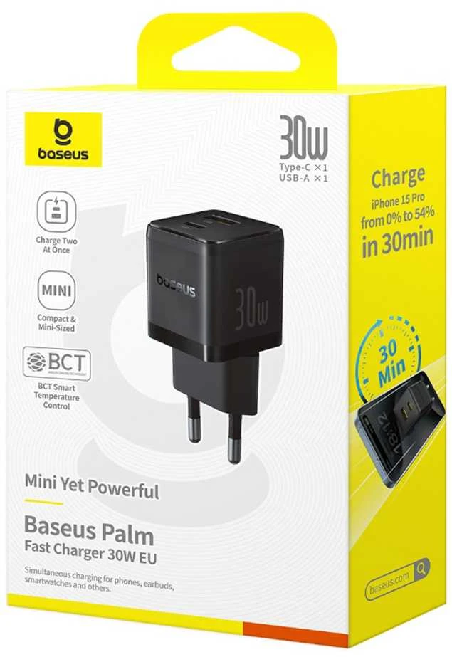 Baseus Palm 30W USB-C USB-A - juoda