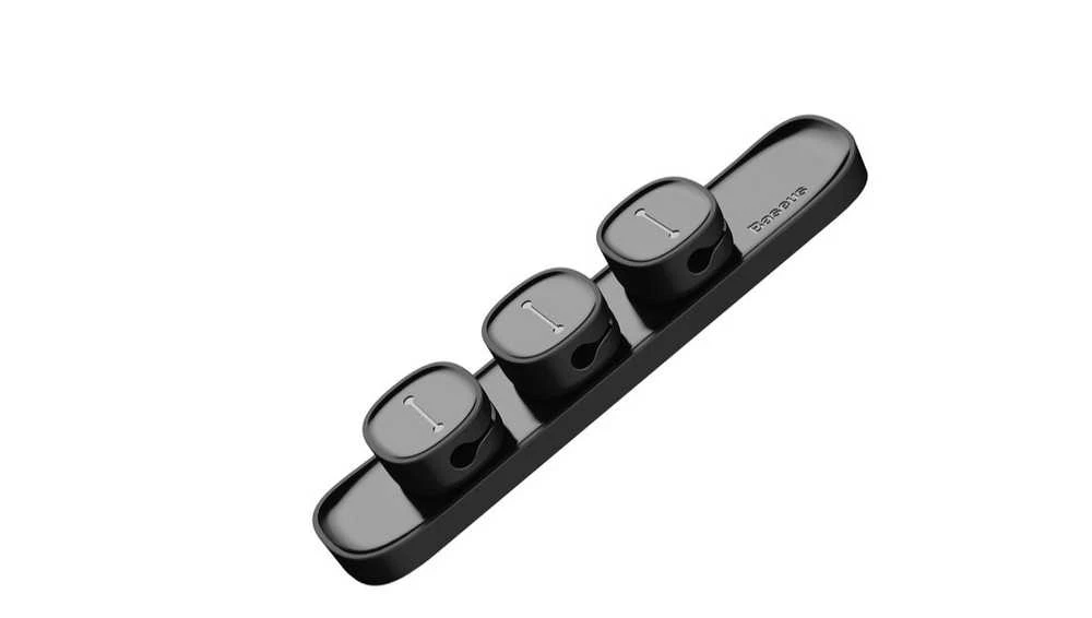 Kabelių laikiklis klijuojamas su magnetiniais 3 kabelių adapteriais juodas BASEUS