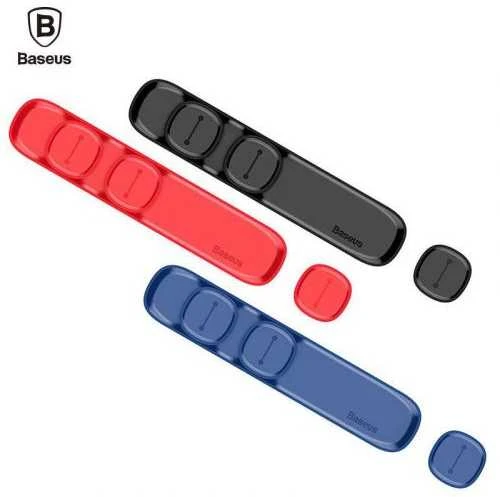 Kabelių laikiklis klijuojamas su magnetiniais 3 kabelių adapteriais juodas BASEUS