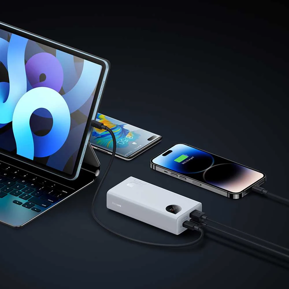Greitas įkrovimas Power Bank Baseus Adaman2 10000mAh 30W Baltas