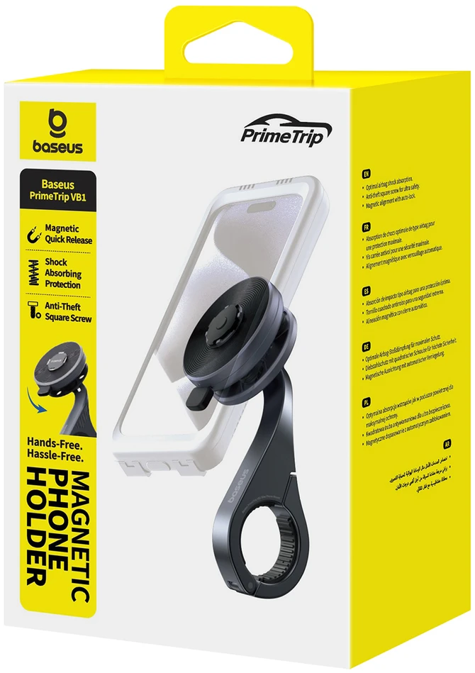 Baseus „PrimeTrip VB1“ magnetinis telefono laikiklis ant vairo – pilkas
