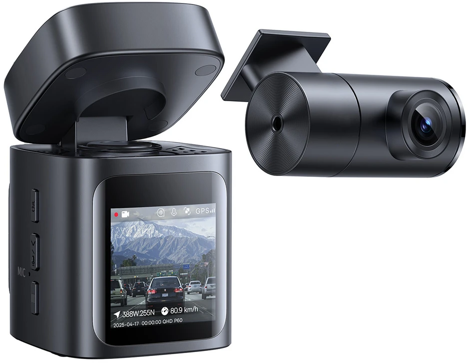 Baseus PrimeTrip VD1 Pro Car DVR 4K+1080p with Baterija - Juodas
