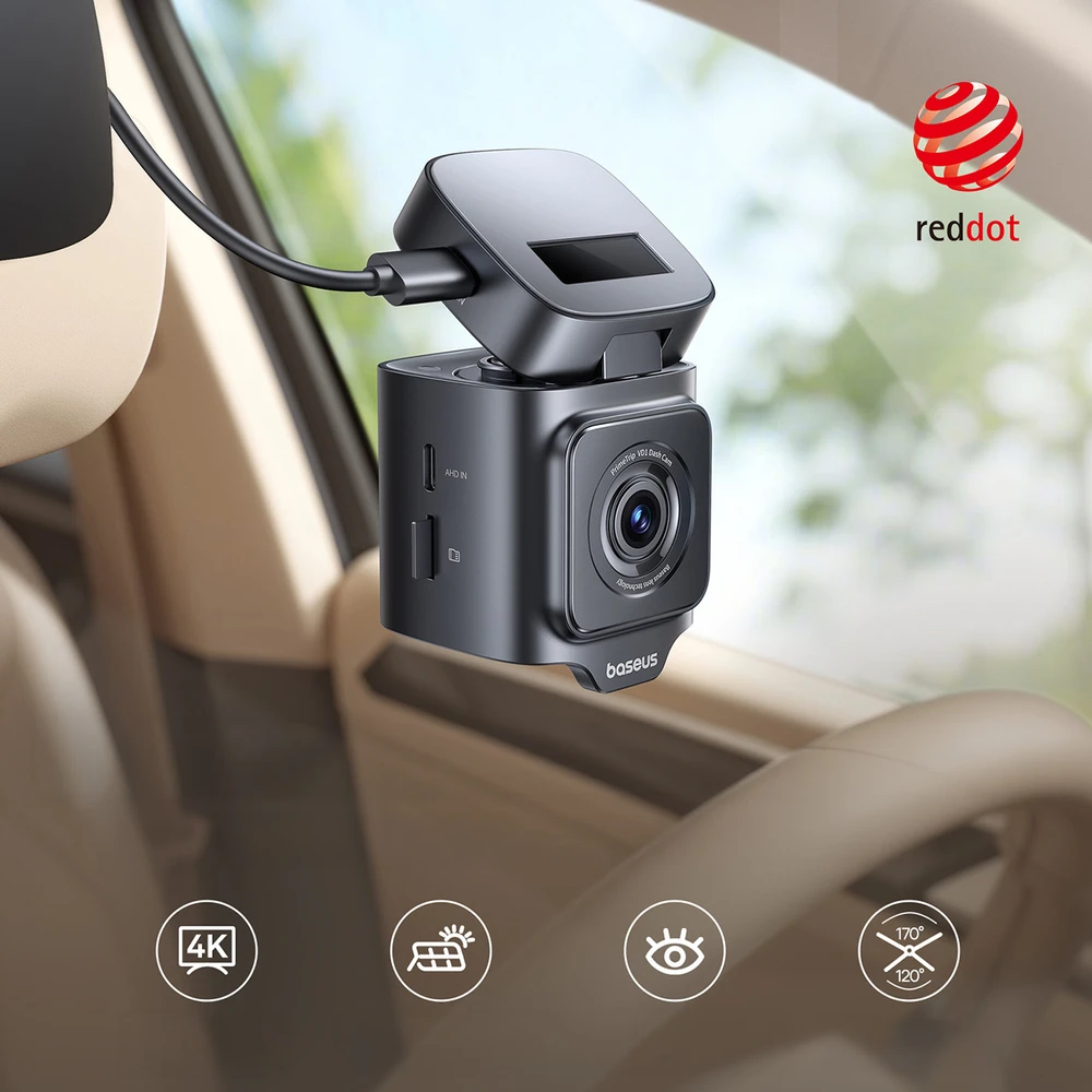 Baseus PrimeTrip VD1 Pro Car DVR 4K+1080p with Baterija - Juodas