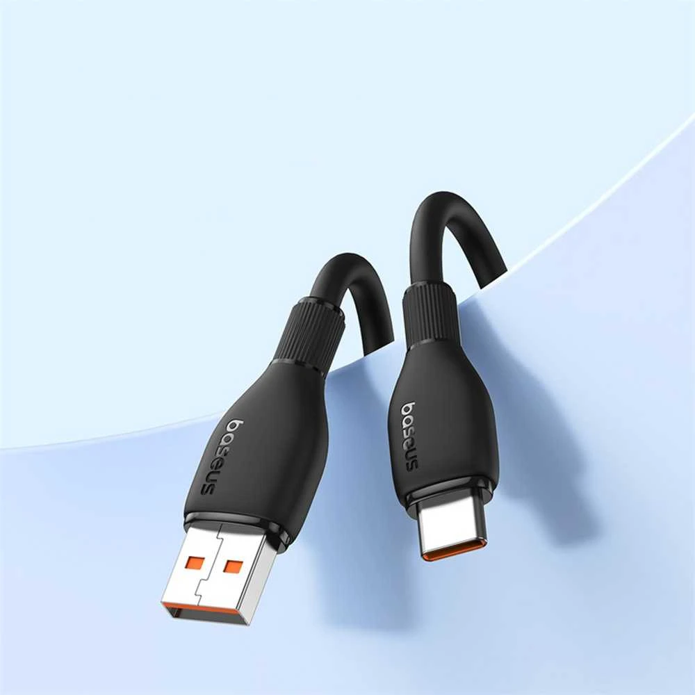 Baseus Pudding serijos 100W USB-A - USB-C kabelis 2m - Juodas
