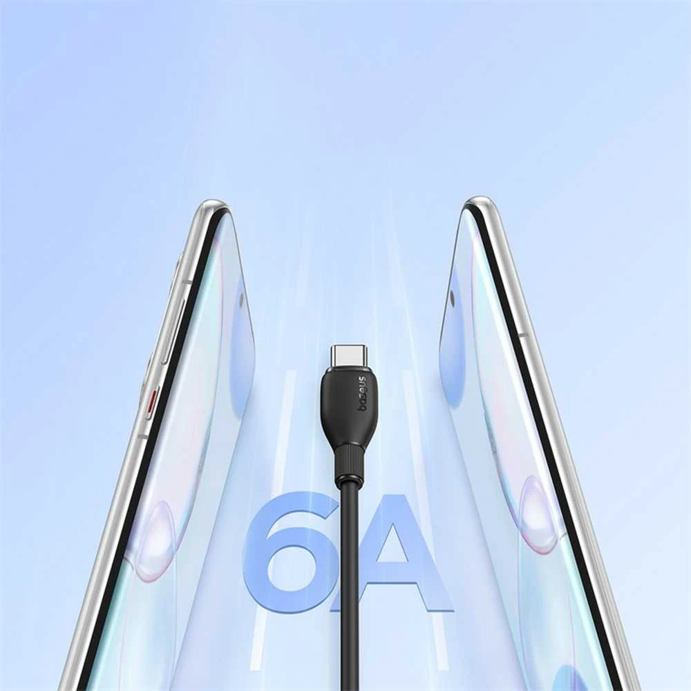 Baseus Pudding serijos 100W USB-A - USB-C kabelis 2m - Juodas