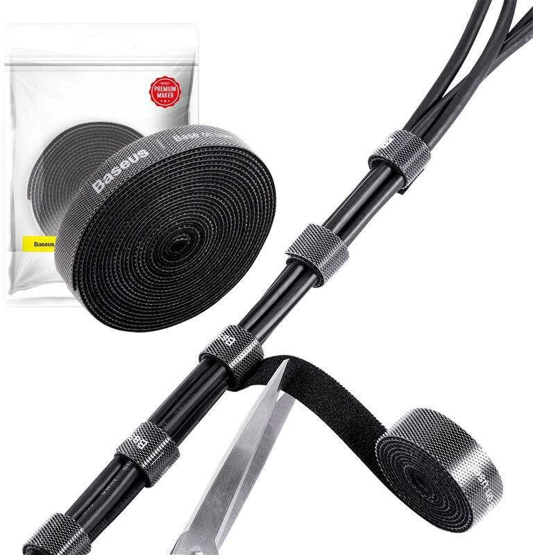 Baseus Rainbow Circle Velcro dirželiai 3m Juodas