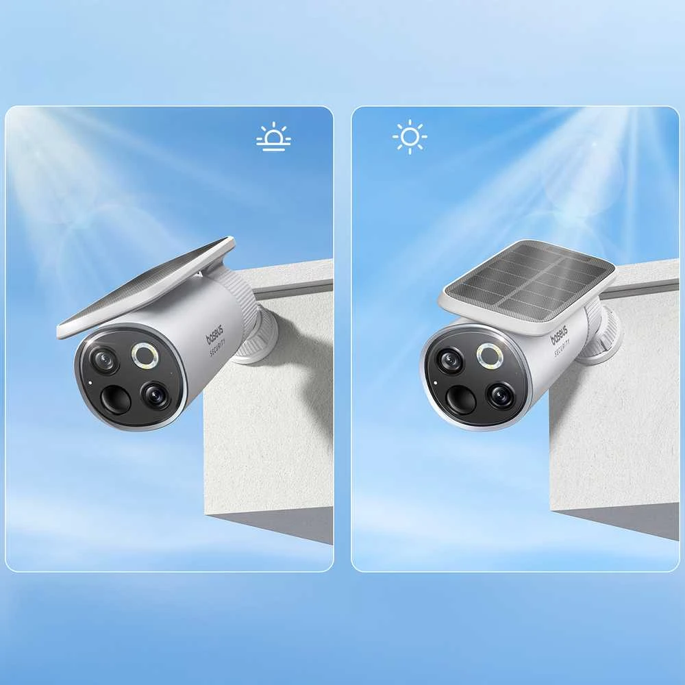 „Baseus Security S1 Pro Dual 3K“ lauko stebėjimo rinkinys (2 kameros) – baltos spalvos