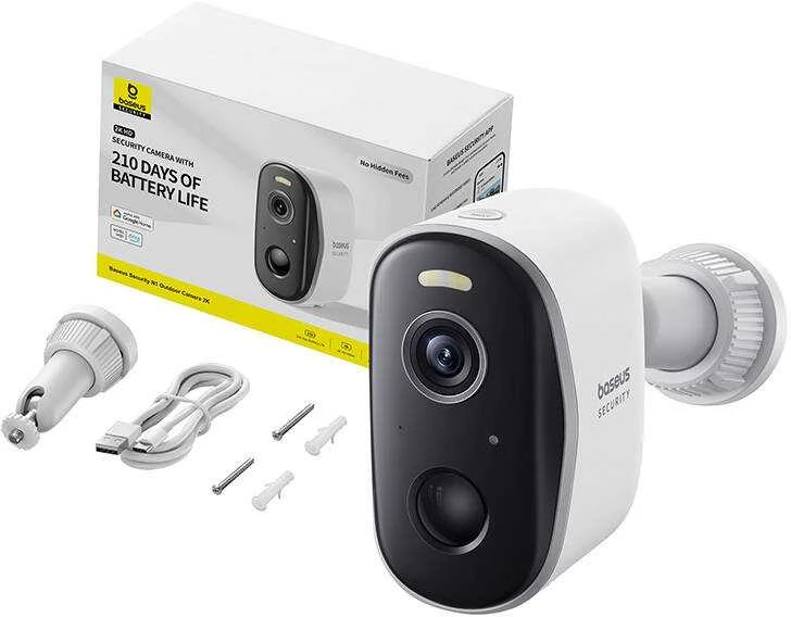 Baseus Security N1 Outdoor Camera 2K baltos spalvos