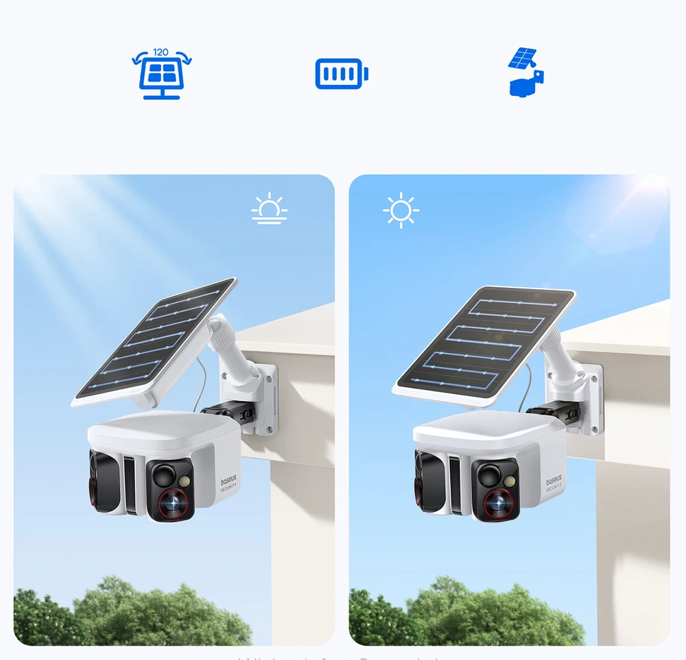 Baseus „Security X1 Pro“ dviguba kamera, 3K raiška – balta