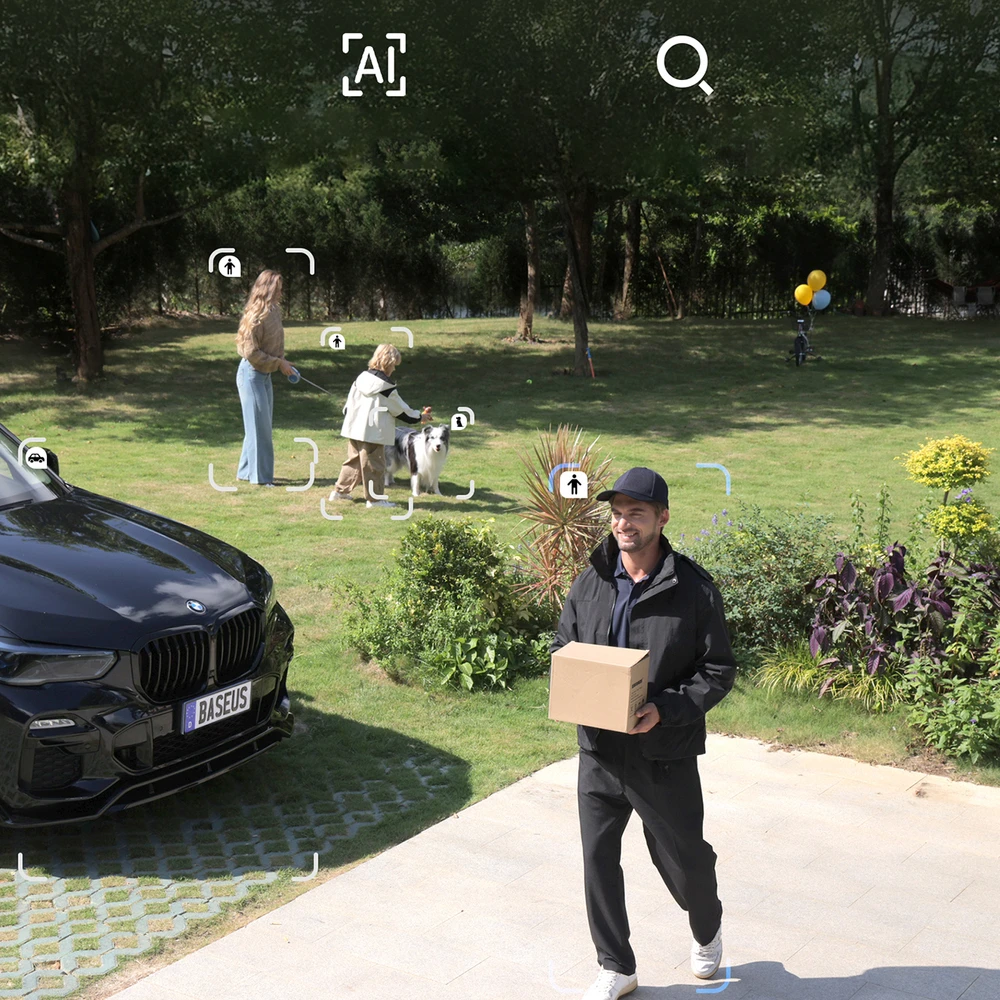 Baseus „Security X1 Pro“ dviguba kamera, 3K raiška – balta