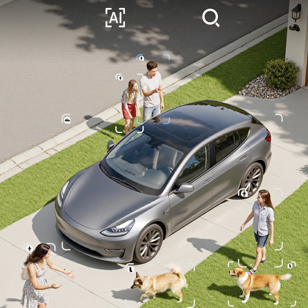 Baseus „Security X1 Pro“ dviguba kamera, 3K raiška – balta