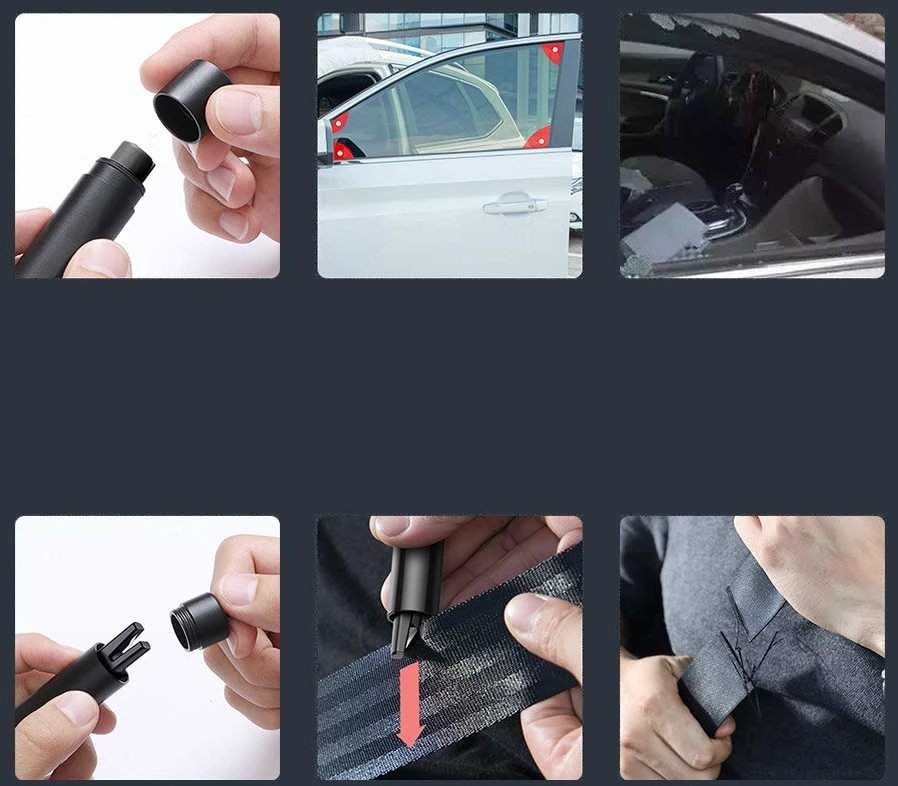 Baseus Sharp Tool apsauginis plaktukas (langų daužymas+apsauginio diržo pjovimas) Pilkas
