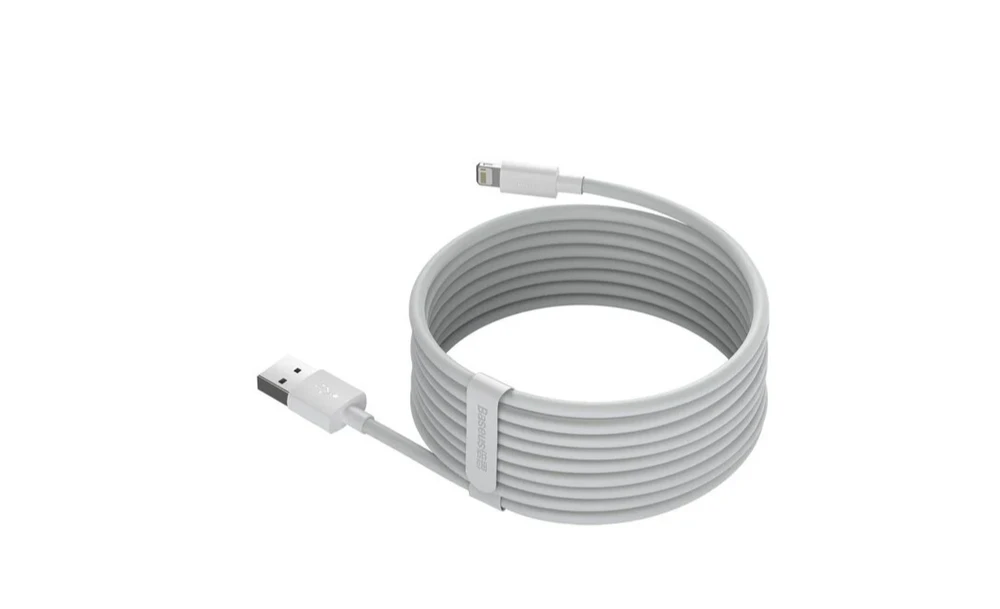 Baseus laidų rinkinys (USB - „Lightning“ 2 vnt.). greitas įkrovimas 1,5 m (Baltas)