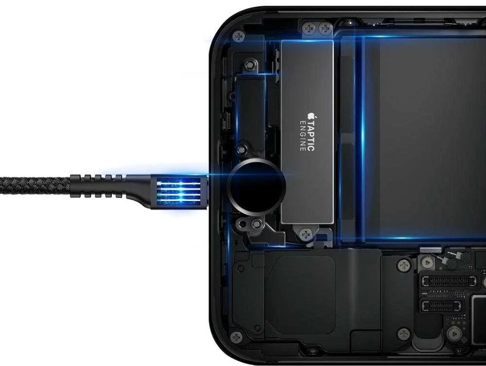 Kabelis Baseus spiralinis USB2.0 A kištukas - IP žaibo kištukas 1 m. su nailoniniu šarvu Fish ey