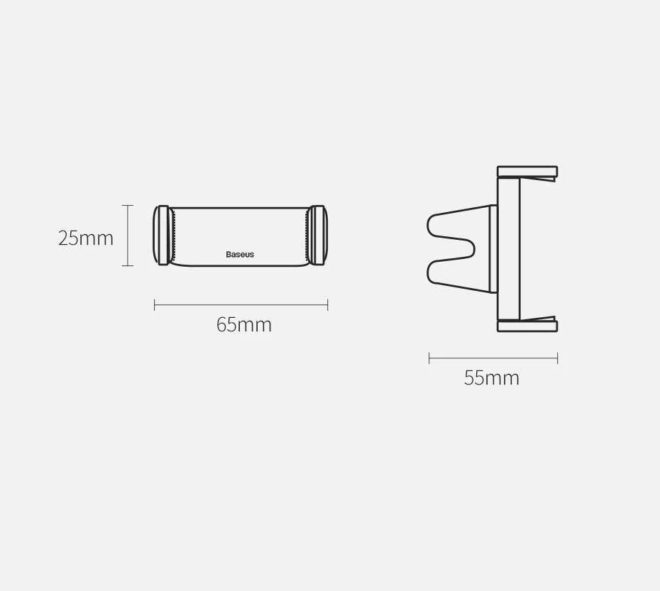 Baseus Steel Cannon telefono laikiklis į vėdinimo groteles - Juodas