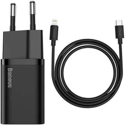 Baseus Sieninis įkroviklis Super Si 30W USB-C QC3.0 PD, juodas