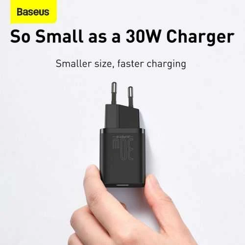 Baseus Sieninis įkroviklis Super Si 30W USB-C QC3.0 PD, juodas