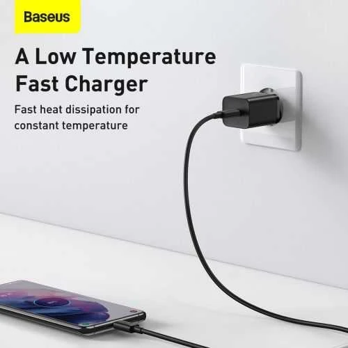 Baseus kelioninis įkroviklis Super Si 1C greitasis įkroviklis 25W EU juodas (CCSP020101)