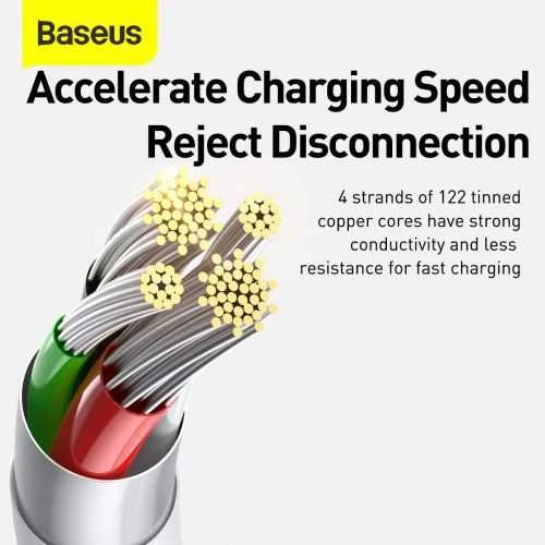Kabelis Baseus Superior iš USB į microUSB+Lightning+Type-C 3.5A 1.5m baltas CAMLTYS-02
