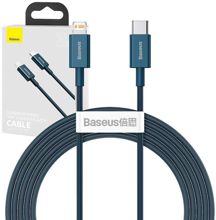 Baseus Superior serijos USB-C kabelis skirtas iPhone 20W PD 2m - Mėlynas