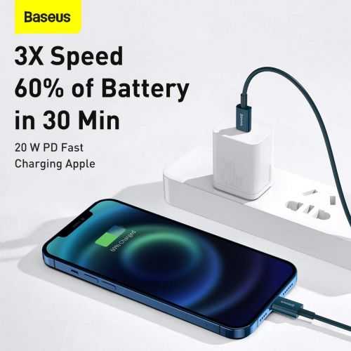 Baseus Superior serijos USB-C kabelis skirtas iPhone 20W PD 2m - Mėlynas