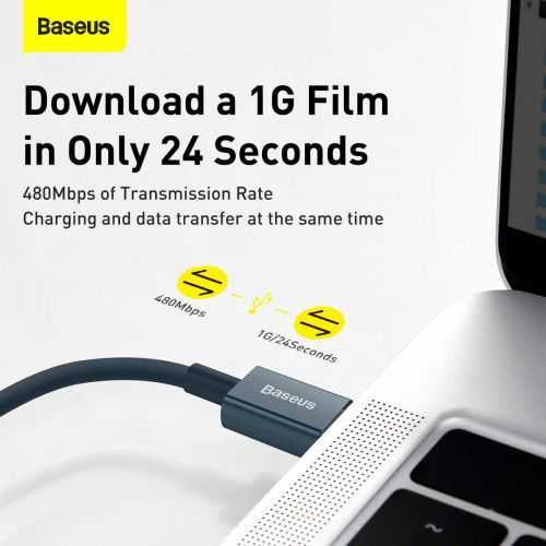 Baseus Superior serijos USB-C kabelis skirtas iPhone 20W PD 2m - Mėlynas