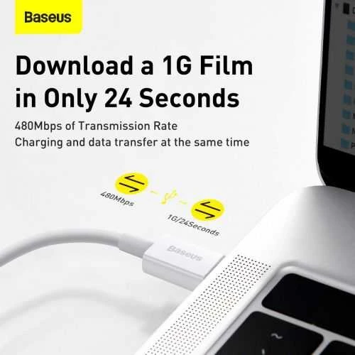 USB kabelis Baseus Superior iš Type-C į Lightning PD 20W 1.0m baltas CATLYS-A02