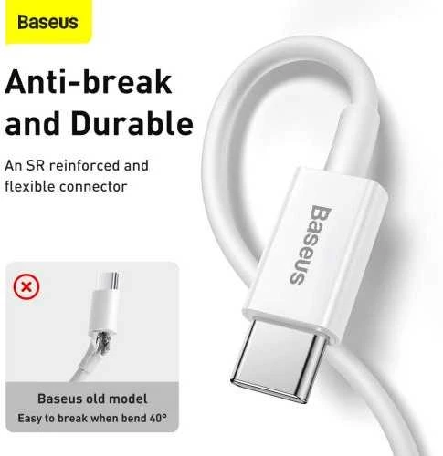 USB kabelis Baseus Superior iš Type-C į Lightning PD 20W 1.0m baltas CATLYS-A02