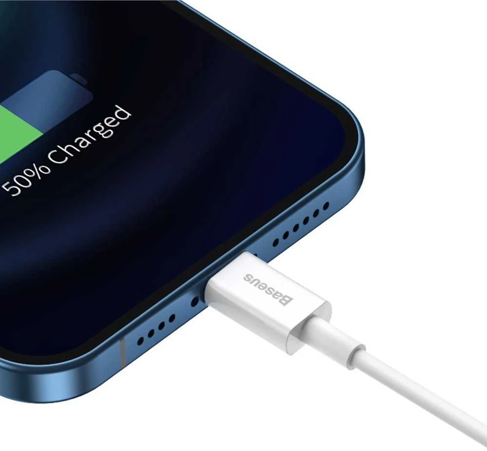 USB kabelis Baseus Superior iš USB į Lightning 2.4A 1.5m baltas CALYS-B02