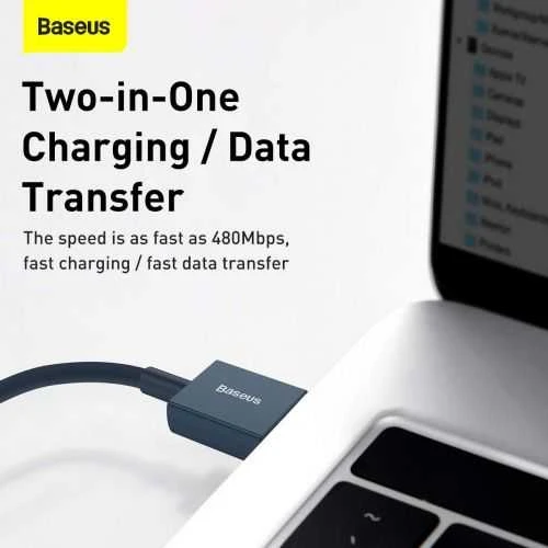 Baseus Geresnis serija Kabelinė USB IP 2.4A 1m (mėlyna)