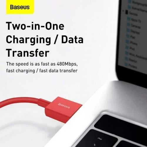 Baseus Superior serijos USB į iPhone laidas, 2.4A, 1m - raudonas