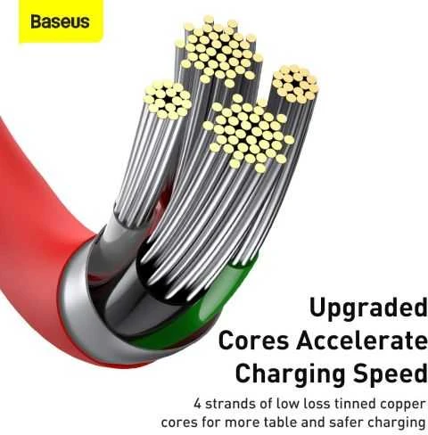 Baseus Superior serijos USB į iPhone laidas, 2.4A, 1m - raudonas