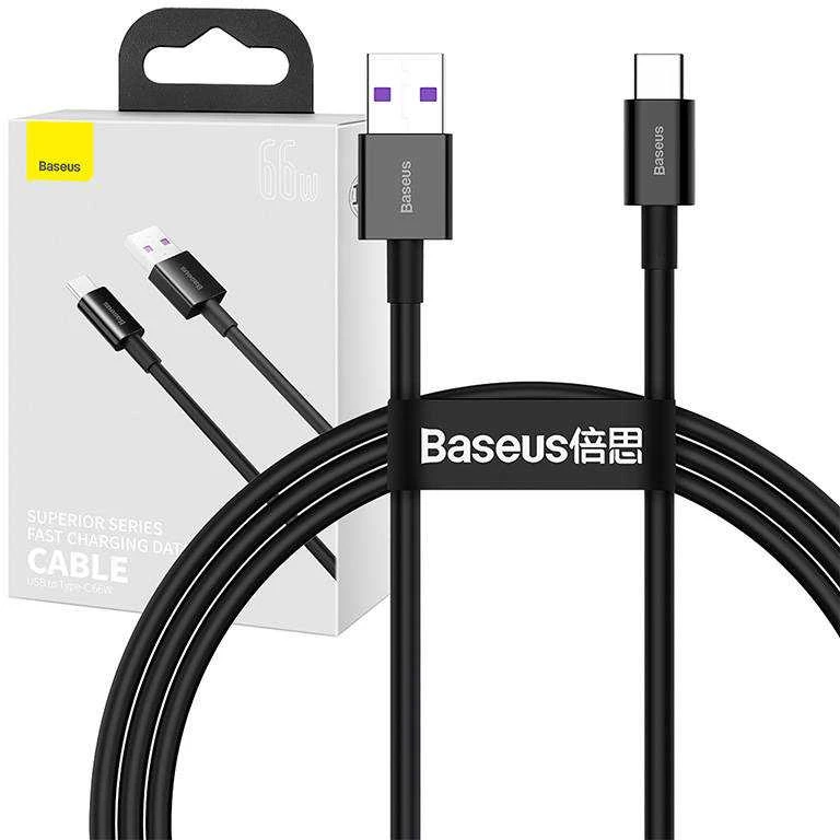 USB kabelis Baseus Superior iš USB į Type-C 66W 1.0m juodas CATYS-01