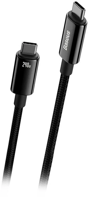USB-C į USB-C laidas Baseus Tungsten Gold 240W 1m - juodas