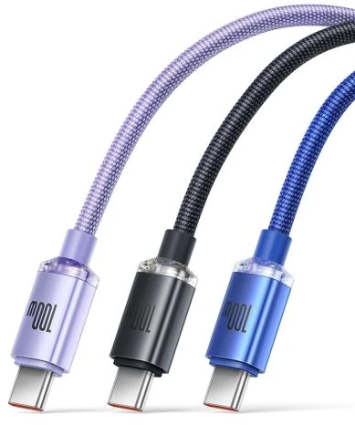 Baseus Crystal USB-USB-C laidas, 100W, 2m - juodas