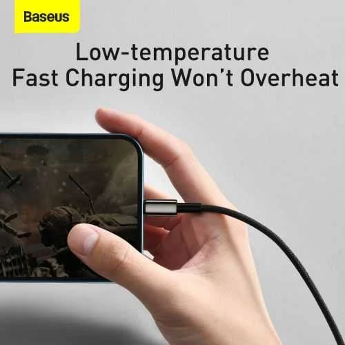 USB kabelis 3in1 Baseus Tungsten Gold USB micro USB / USB-C / Lightning 3.5A 1.5m - Juodas