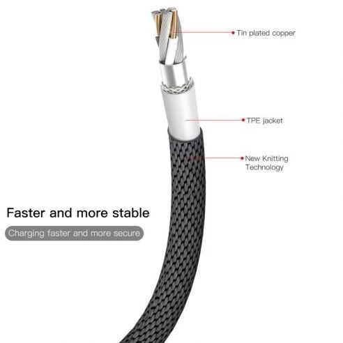 Baseus Yiven Lightning kabelis 120cm 2A - Juodas