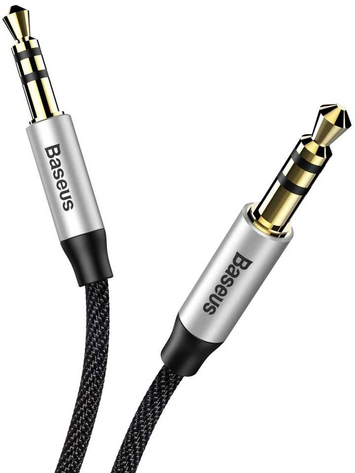 Baseus Yiven 3.5mm AUX kabelis 1m - Juodas / Sidabrinis