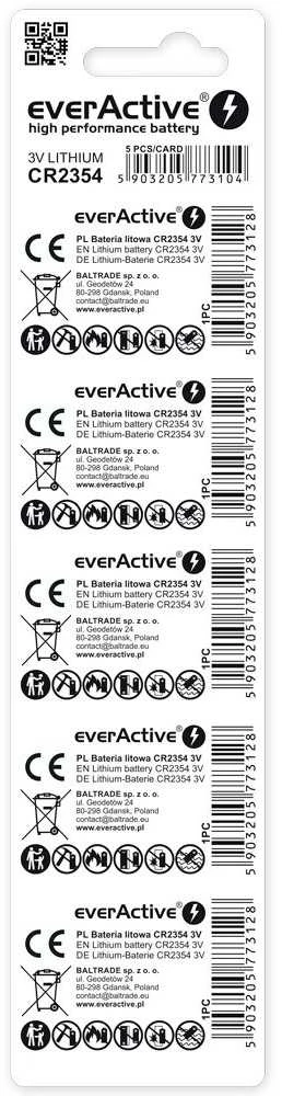 Ličio baterija mini everActive CR2354 - blisteryje 5 vnt.