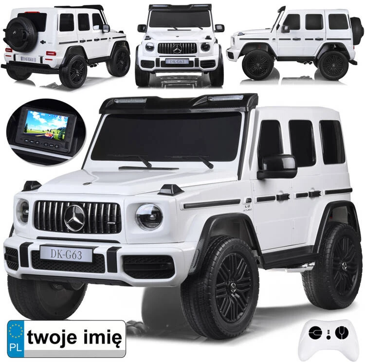 Jokomisiada Baterijomis varomas automobilis Mercedes G klasės 63 AMG 4x4 Panelinis radijas 2 asmenims PA0309
