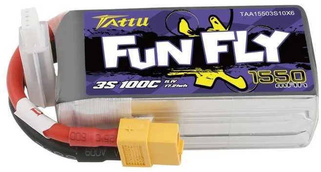 Gens Ace & Tattu Tattu Funfly 1550mAh 11.1V 100C 3S1P akumuliatorius