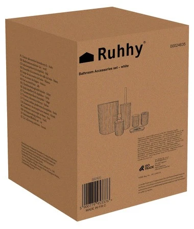 Vonios reikmenų, indų rinkinys - baltas Ruhhy 24635